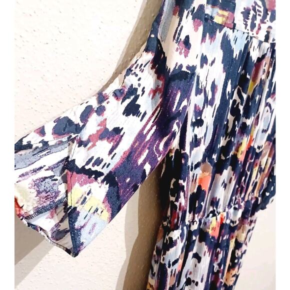 Nic and Zoe Women's medium Tie Front Medallion Mix Shirt Dress - Picture 8 of 11